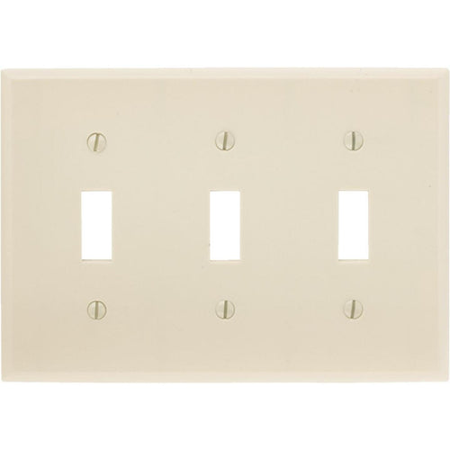 Leviton 3-Gang Plastic Toggle Switch Wall Plate, Ivory