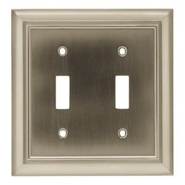 Toggle Wall Plate, 2-Gang, Architectural, Satin Nickel Zinc