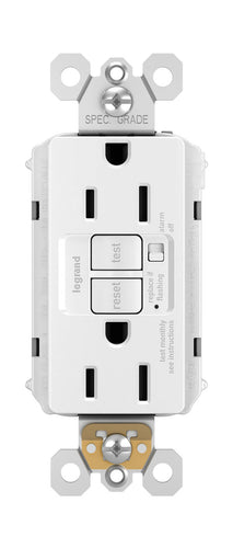 Legrand Pass & Seymour® Radiant® Tamper-Resistant 15A Duplex Self-Test GFCI Receptacles with Audible Alarm and SafeLock® Protection