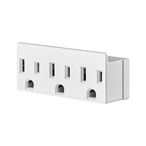 Leviton 15 Amp Triple Outlet/Receptacle Plug-In Adapter, Grounding, White
