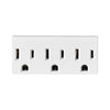 Leviton 15 Amp Triple Outlet/Receptacle Plug-In Adapter, Grounding, White