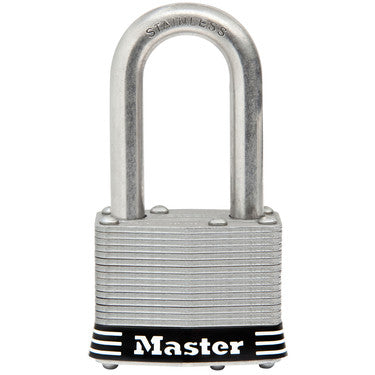 Master Lock 1-3/4in (44mm) Wide Laminated Stainless Steel Pin Tumbler Padlock with 1-1/2in (38mm) Shackle