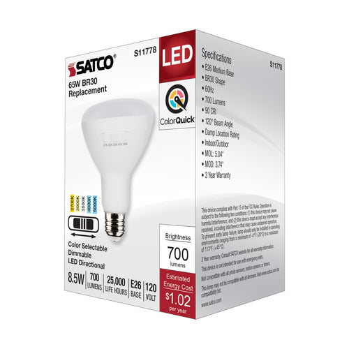 Satco S11778 8.5BR30/LED/5CCT/E26/120V